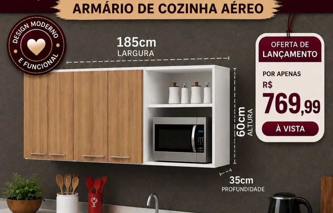 Rei do armário aéreo em mdf
