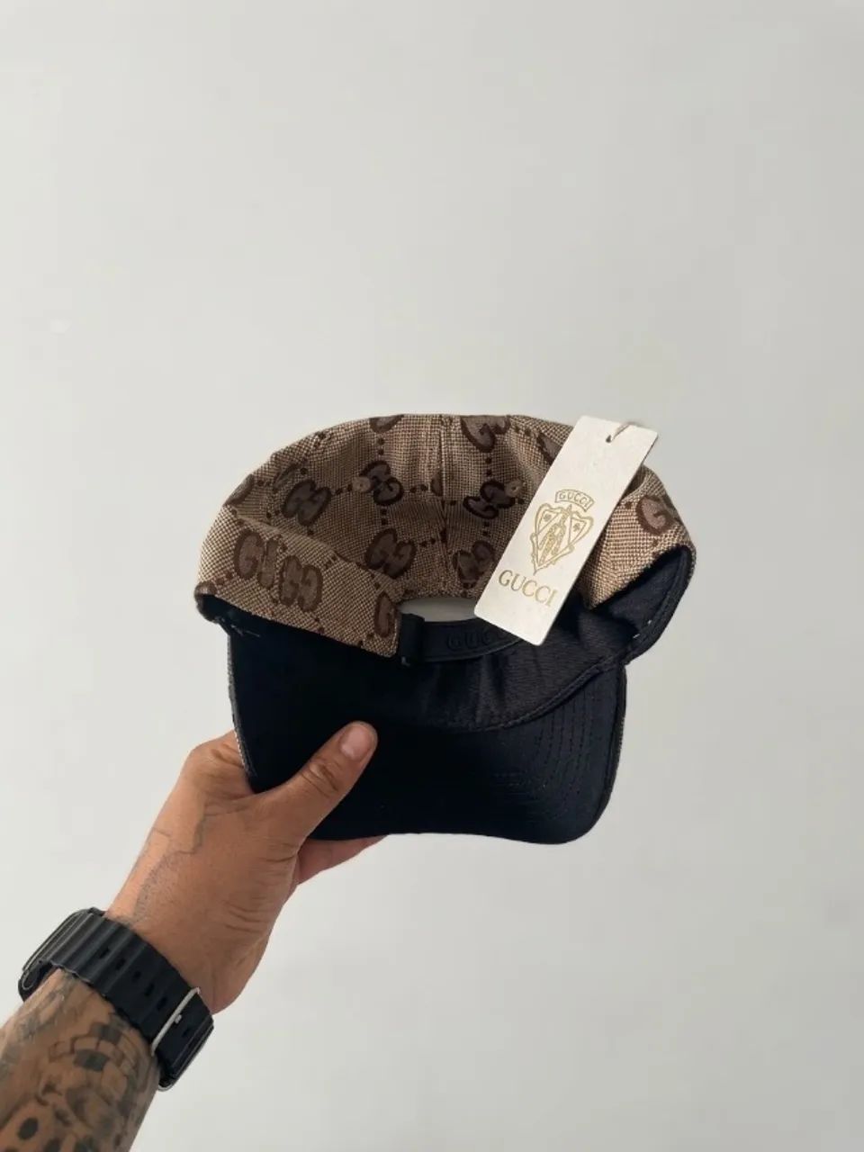 Boné Gucci marrom faixa meio Premium  - Foto 3