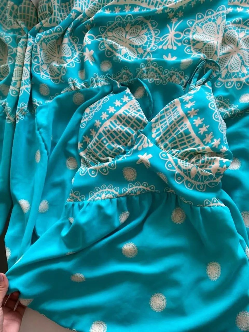 Vestido longo floral azul - Foto 2