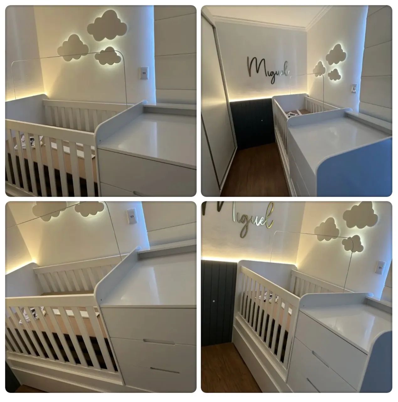 Berço multifuncional com cama e cômoda 