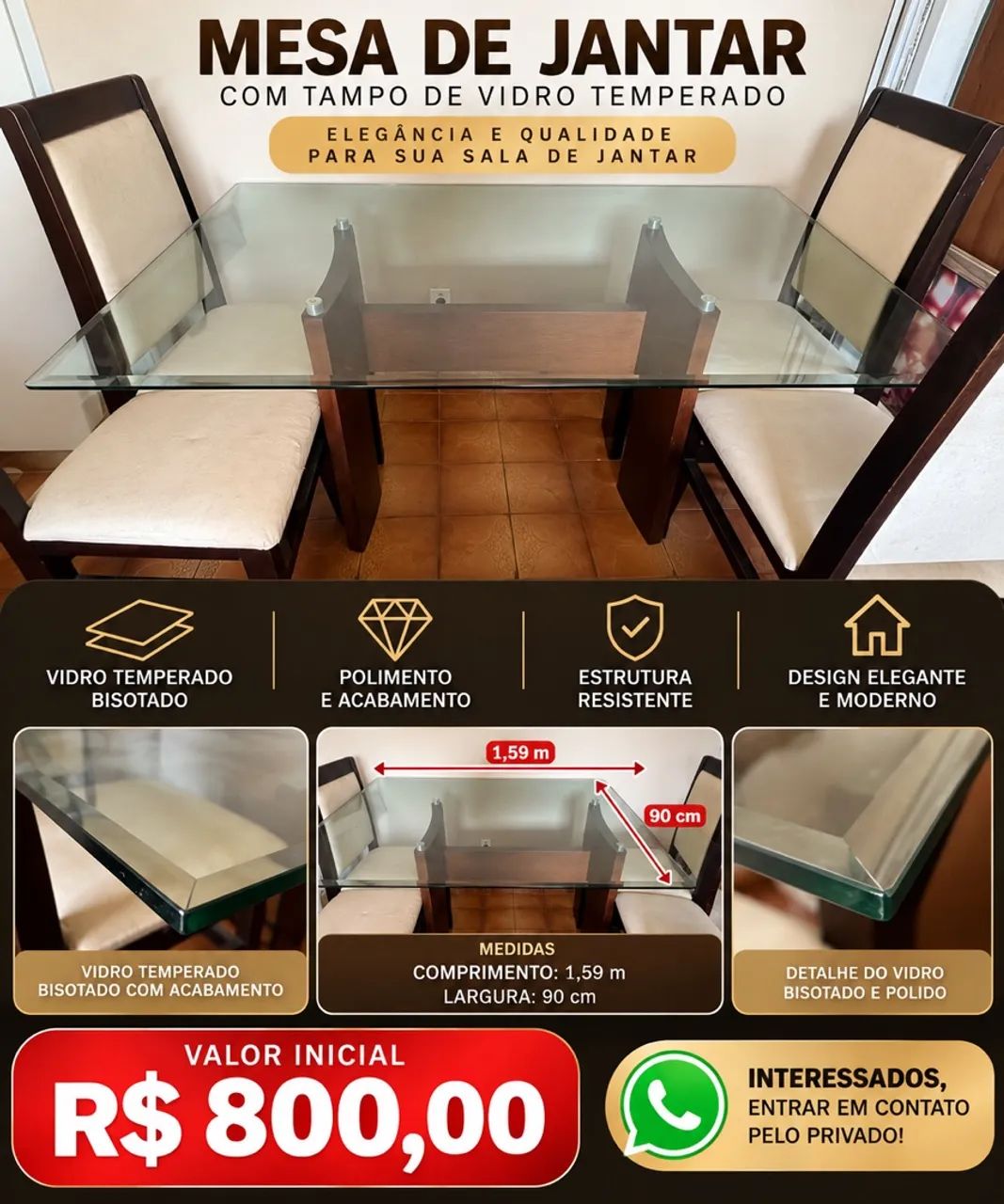 Mesa 4 lugares 