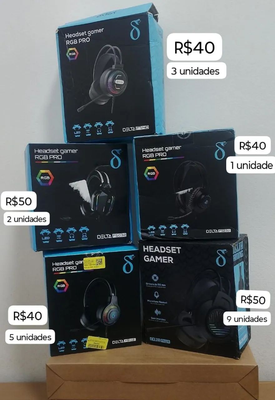 Lote de headset gamer 