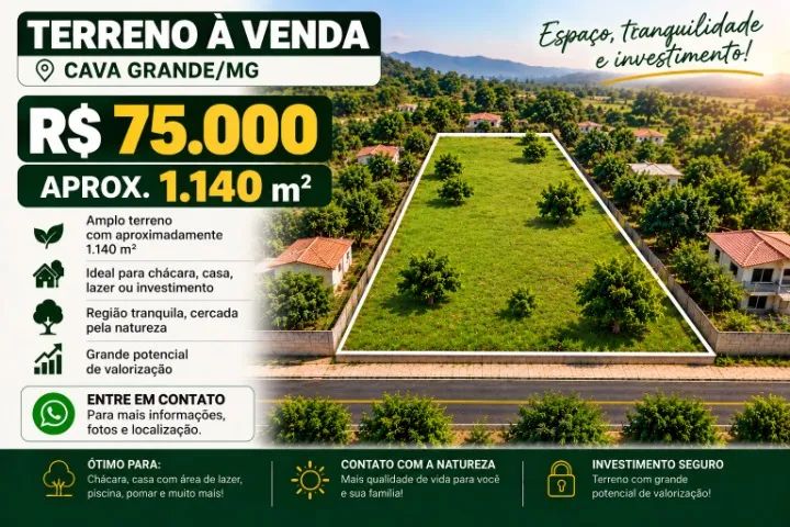 TERRENO EM CAVA GRANDE - APROXIMADAMENTE 1.140m2 - Foto 3