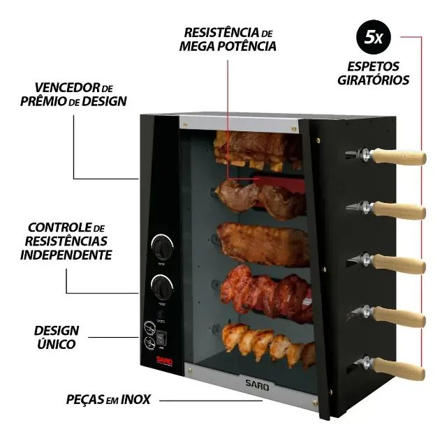 Mini Maquina de Frango Assado Eletrica - Foto 3