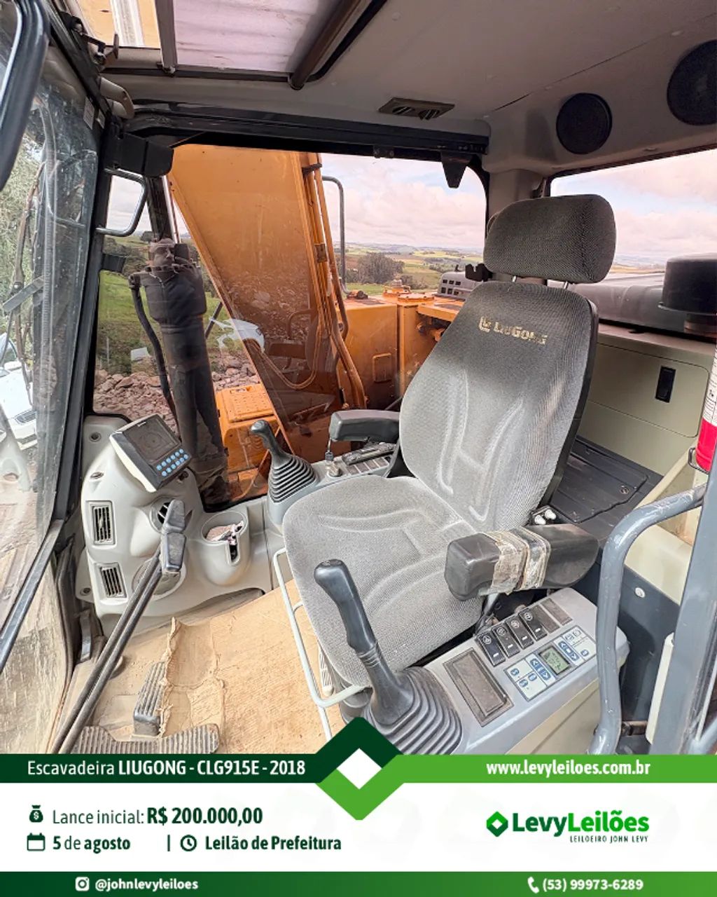 Escavadeira hidráulica LIUGONG modelo CLG915E ano 2018 - Leilão - Foto 5