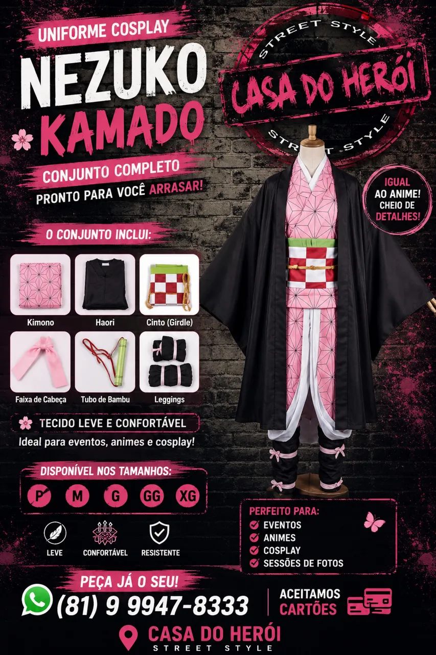 Fantasias cosplay Demon slayer  - Foto 4