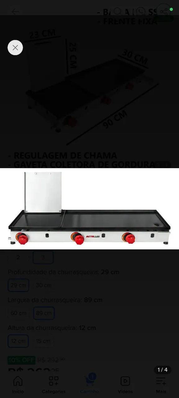 Chapa de hambúrguer ? nova nunca usada 