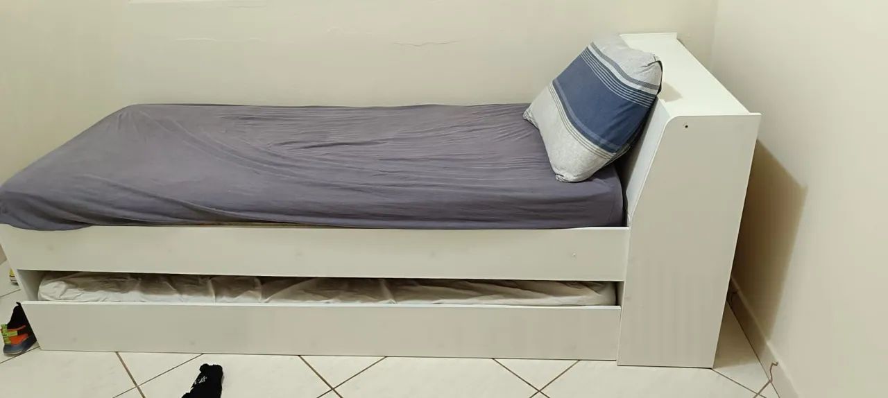 CAMA DE SOLTEIRO E AUXILIAR COL BAÚ 