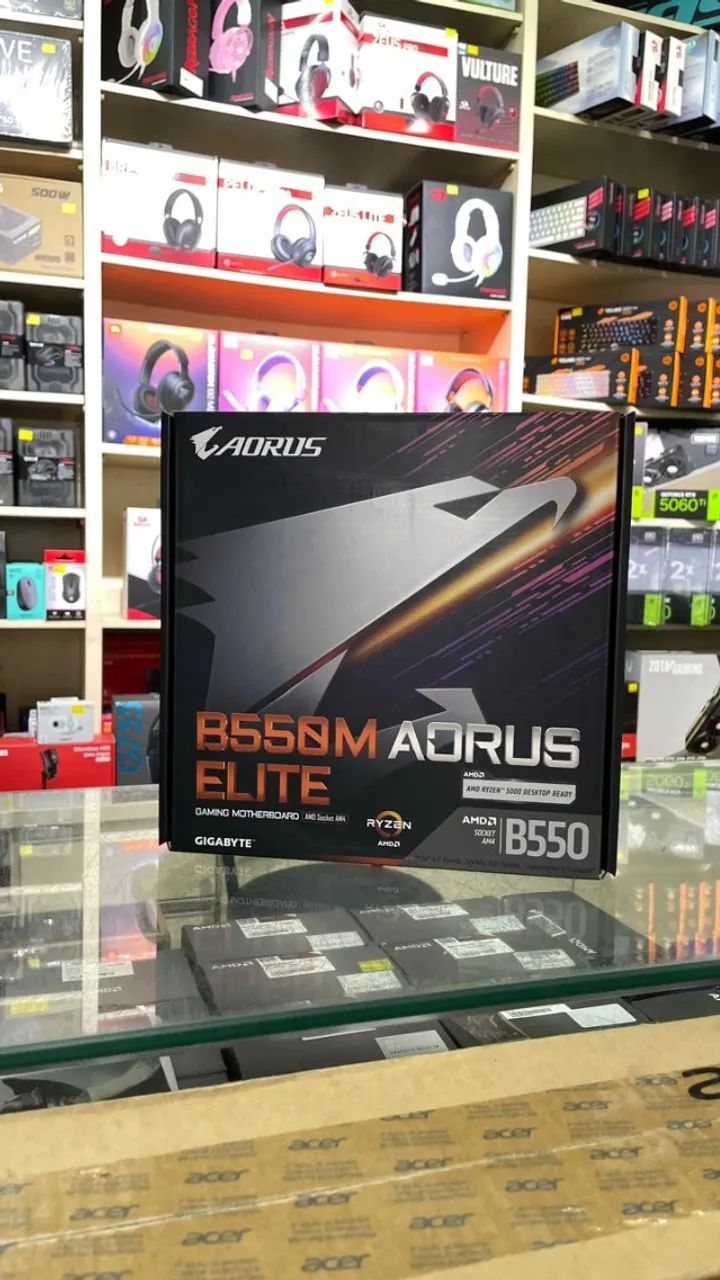 Placa Mãe Gigabyte B550M AORUS ELITE Rev. 1.3 - Nova | KLS Informática