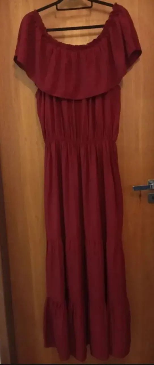 Vestido Marsala Longo. Tamanho Gg  - Foto 5