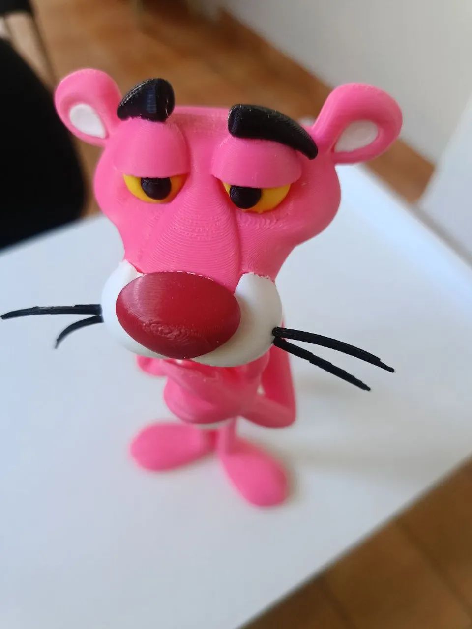 Boneco pantera cor de rosa impresso em 3d. - Foto 3