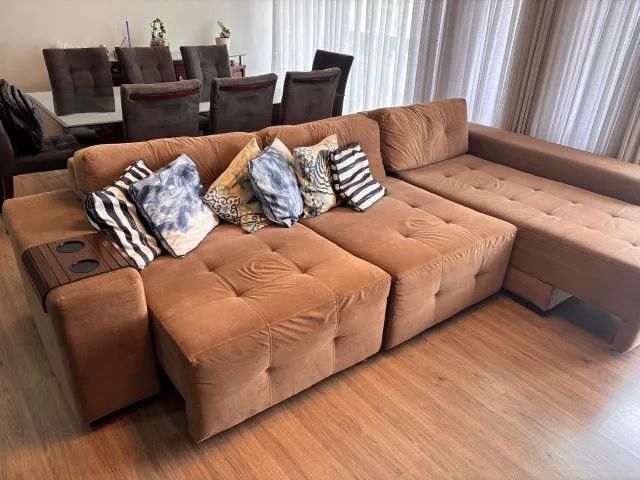 Sofá retrátil 4 lugares com chaise - Foto 2