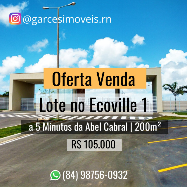Lote no Condomínio Ecoville 1 Parque Das Nações 105 Mil a Vista