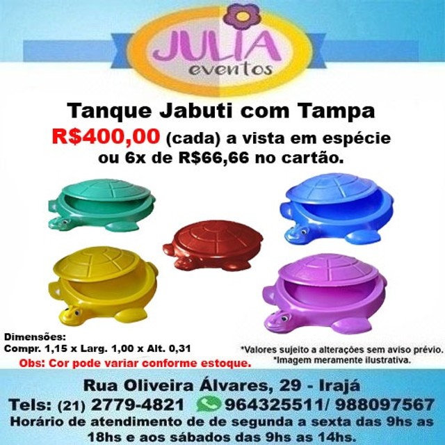 Tanque Jabuti com Tampa