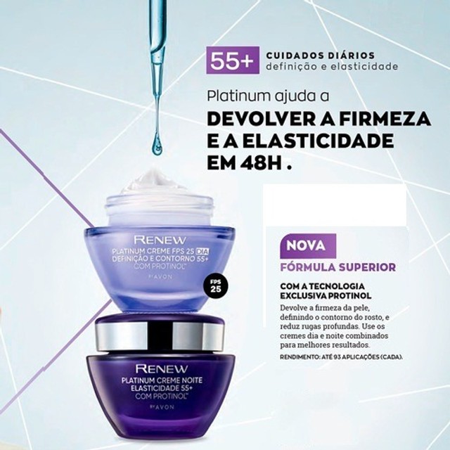 Creme Renew Platinum Dia Definição e Contorno 55+ FPS25 | 50g - Avon - Beleza e saúde - Chácara das Flores, Bauru 943274308 | OLX Creme Renew Platinum Dia Definição e Contorno 55+ FPS25 | 50g - Avon - Beleza e saúde - Chácara das Flores, Bauru 943274308 | OLX