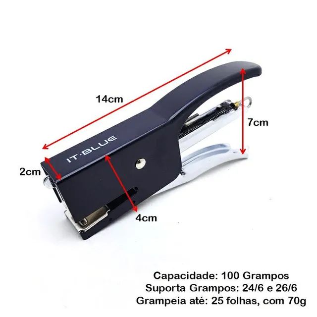 Grampeador Alicate Papel 24/6 26/6 P/25 Folhas Profissional - Foto 4
