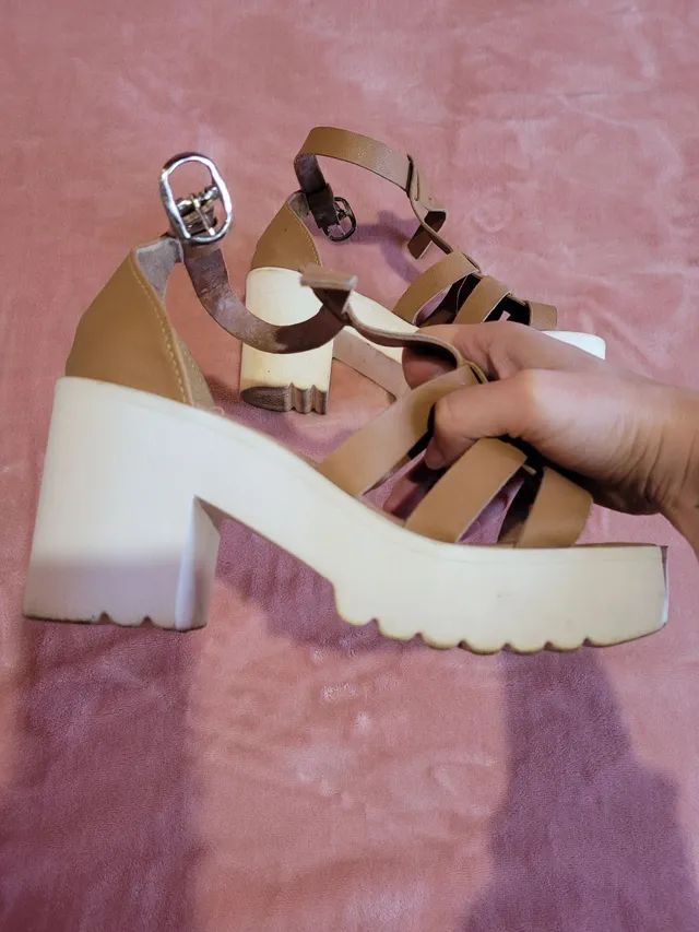 Sandália tamanco marrom n 34 - Foto 3
