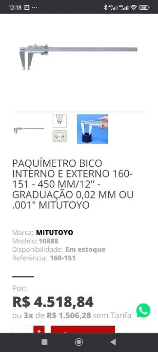 Paquímetro 450mm mitutoyo - Foto 3