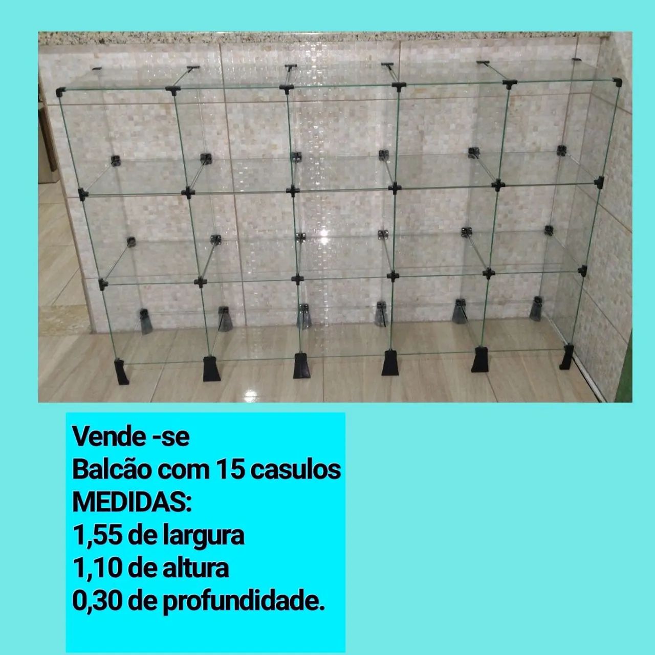 Balcão de Vidro com 15 Casulos