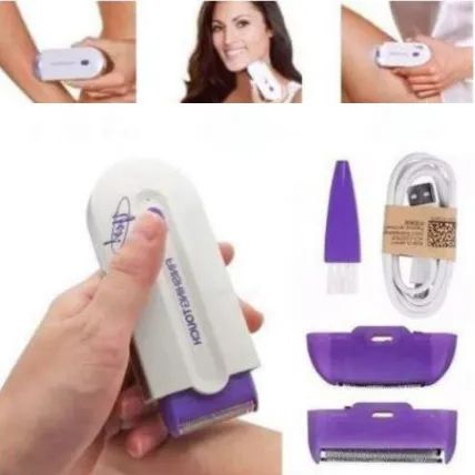 Aparelho Depilador / Barbeador Corporal e Facial Recarregável via USB Luz Azul z022  - Foto 3