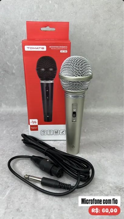 Microfone Dinâmico Profissional com Fio - Entrega GRÁTIS