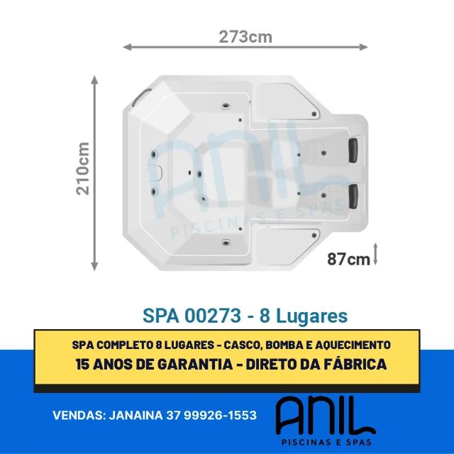 Ja - Spa 8 lugares - modelo exclusivo Anil - completo com bomba e aquecimento - Foto 2
