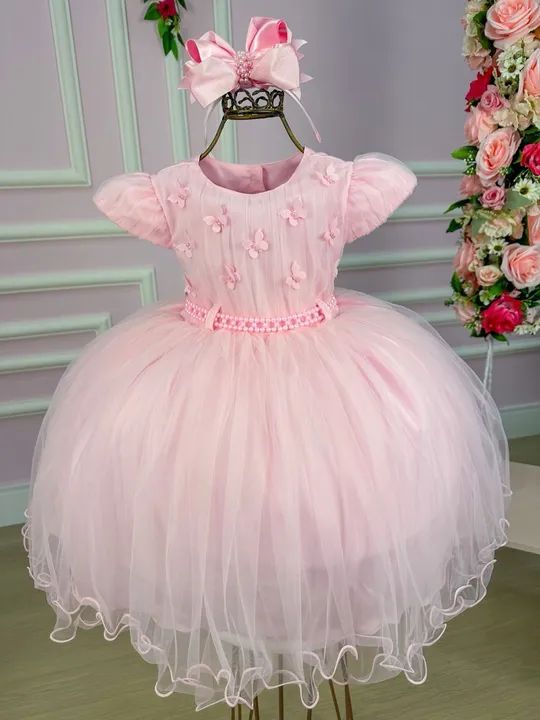 Vestidos de Festa Luxo para Bebês - 3 meses a 3 anos - Foto 3