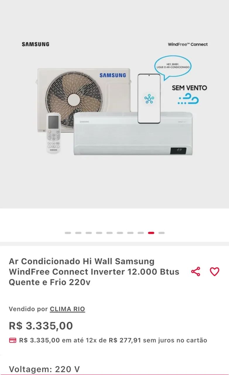 Ar Condicionado Split Inverter Samsung WindFree 12000 BTUs Quente e Frio - Foto 2
