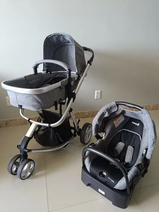 Carrinho Moisés e bebê conforto-Safety 1st / Novíssimos (Oportunidade)<br>