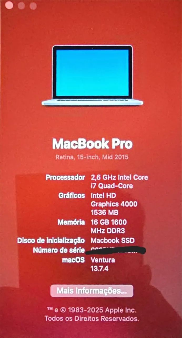 Macbook Pro 15polegadas i7 - Foto 2