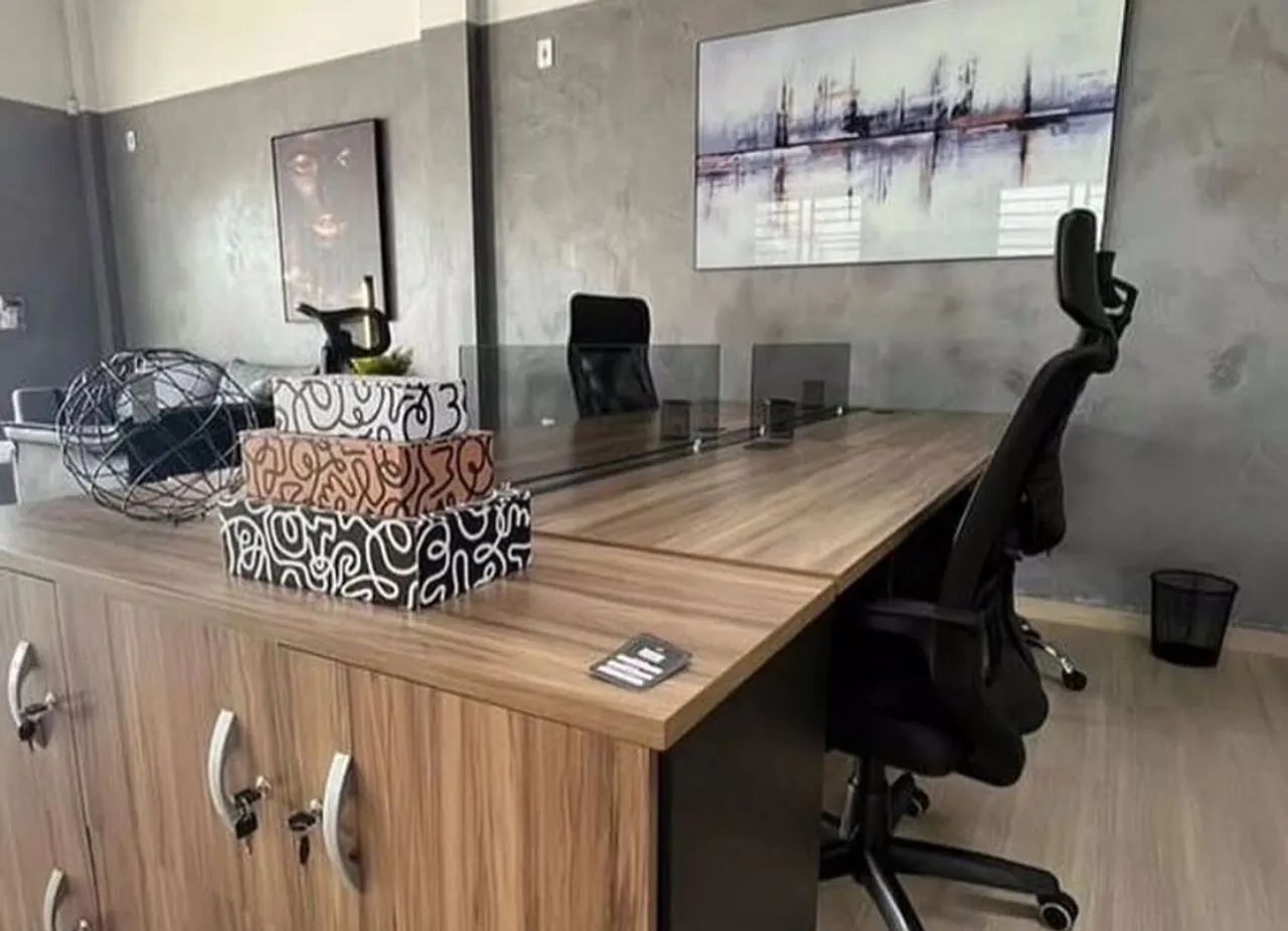 ESTAÇÃO PARA TRABALHO 4 pessoas com armário  - LOJA IKONMIXOFFICE 