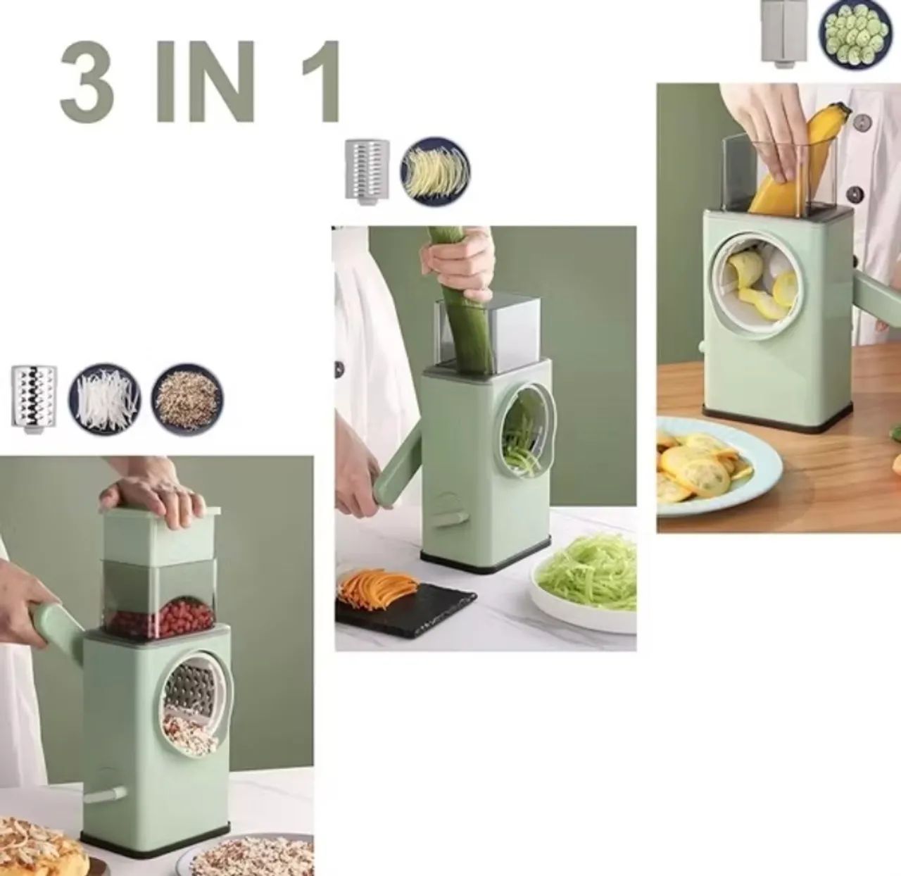 Processador Triturador De Alimentos Ralador de Queijo Fatiador Legumes Cortador Vegetais  - Foto 2