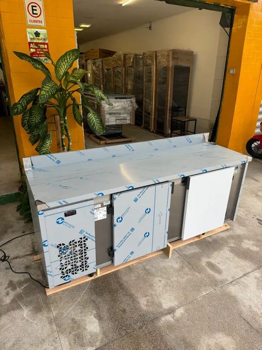 Balcão refrigerado de encosto em inox - tamanho 1,50 m - pizzarias. 1 PORTA - Foto 3