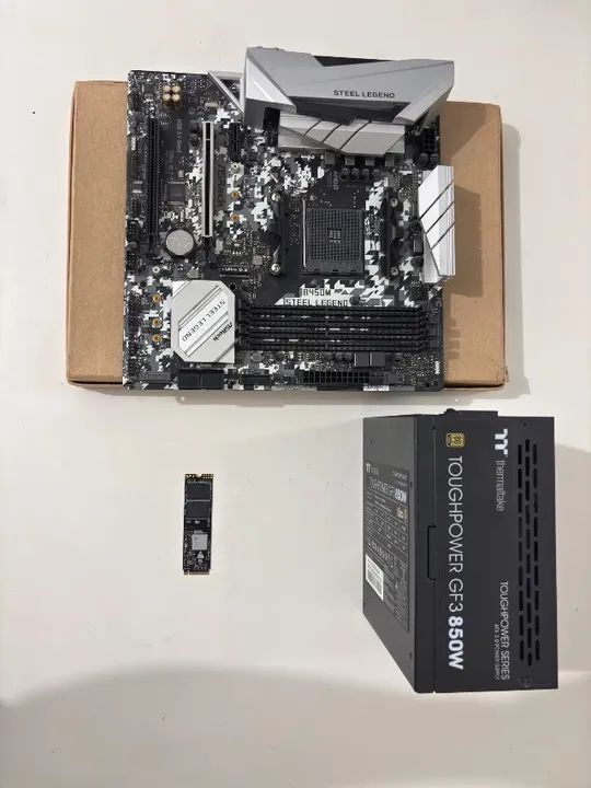 Kit upgrade - Asus B450m steel legends - SSD NVME 1TB - Fonte full modular Thermaltake - Foto 3