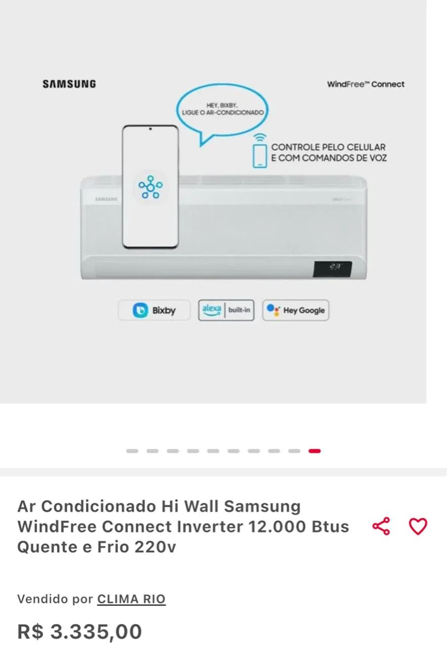 Ar Condicionado Split Inverter Samsung WindFree 12000 BTUs Quente e Frio - Foto 3