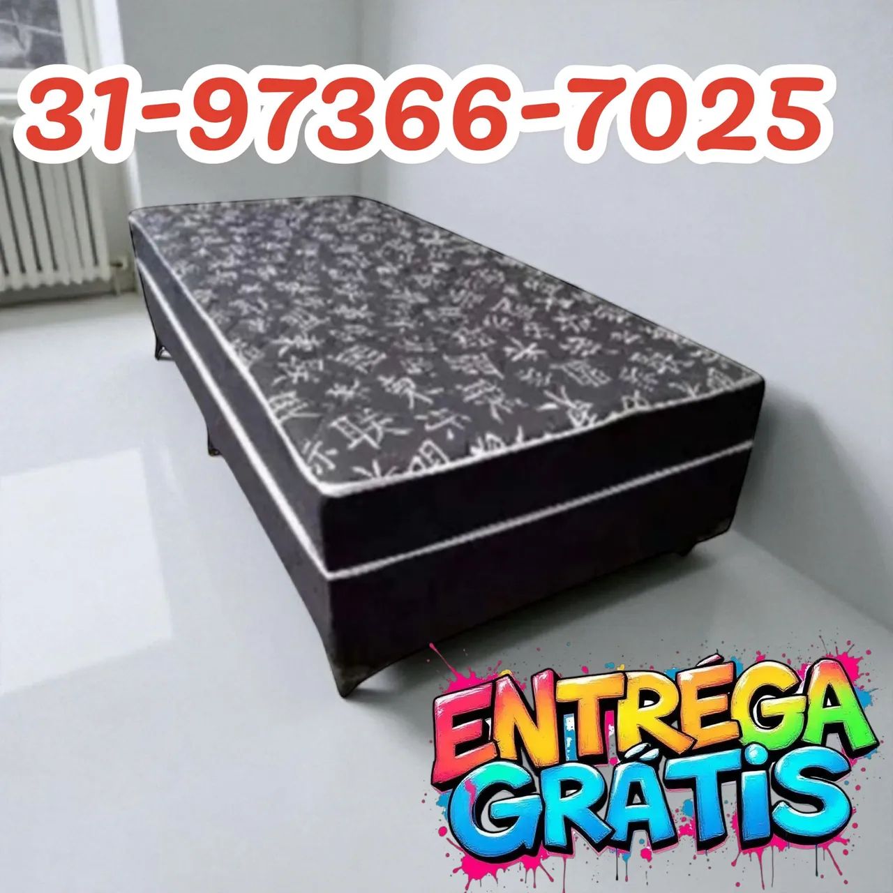 CAMA BOX SOLTEIRO NOVAS 10CM DE ESPUMA D33 / MELHOR PREÇO DA CIDADE 