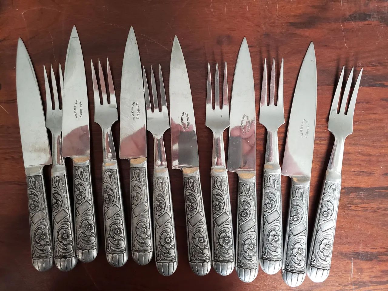 Jogo antigo talheres para carne Argentina  - Foto 2