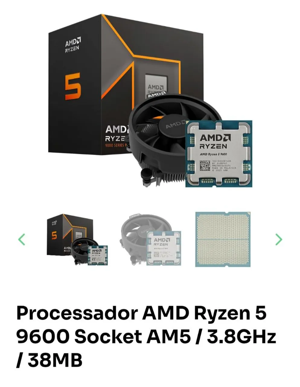 Processador AMD Ryzen 5 9600 Socket AM5 3.8GHz