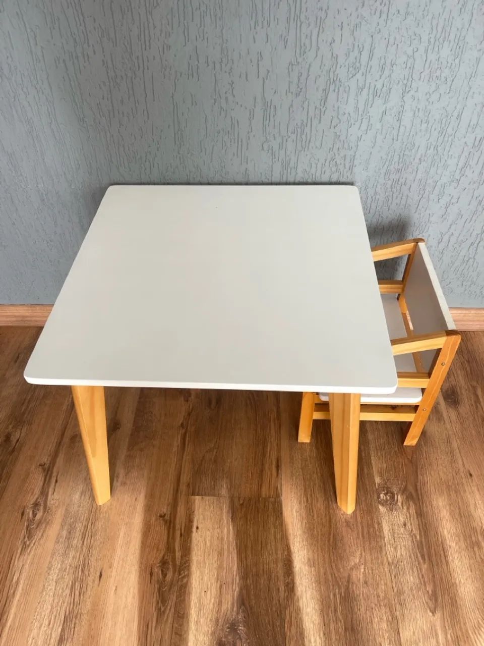 Mesa + cadeira regulável infantil madeira 