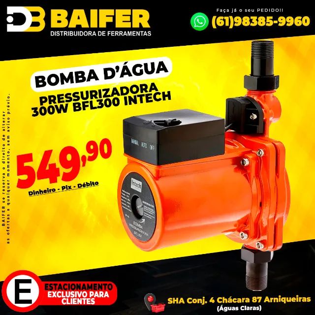 Bomba Dágua Pressurizadora 300w Bfl300 Intech