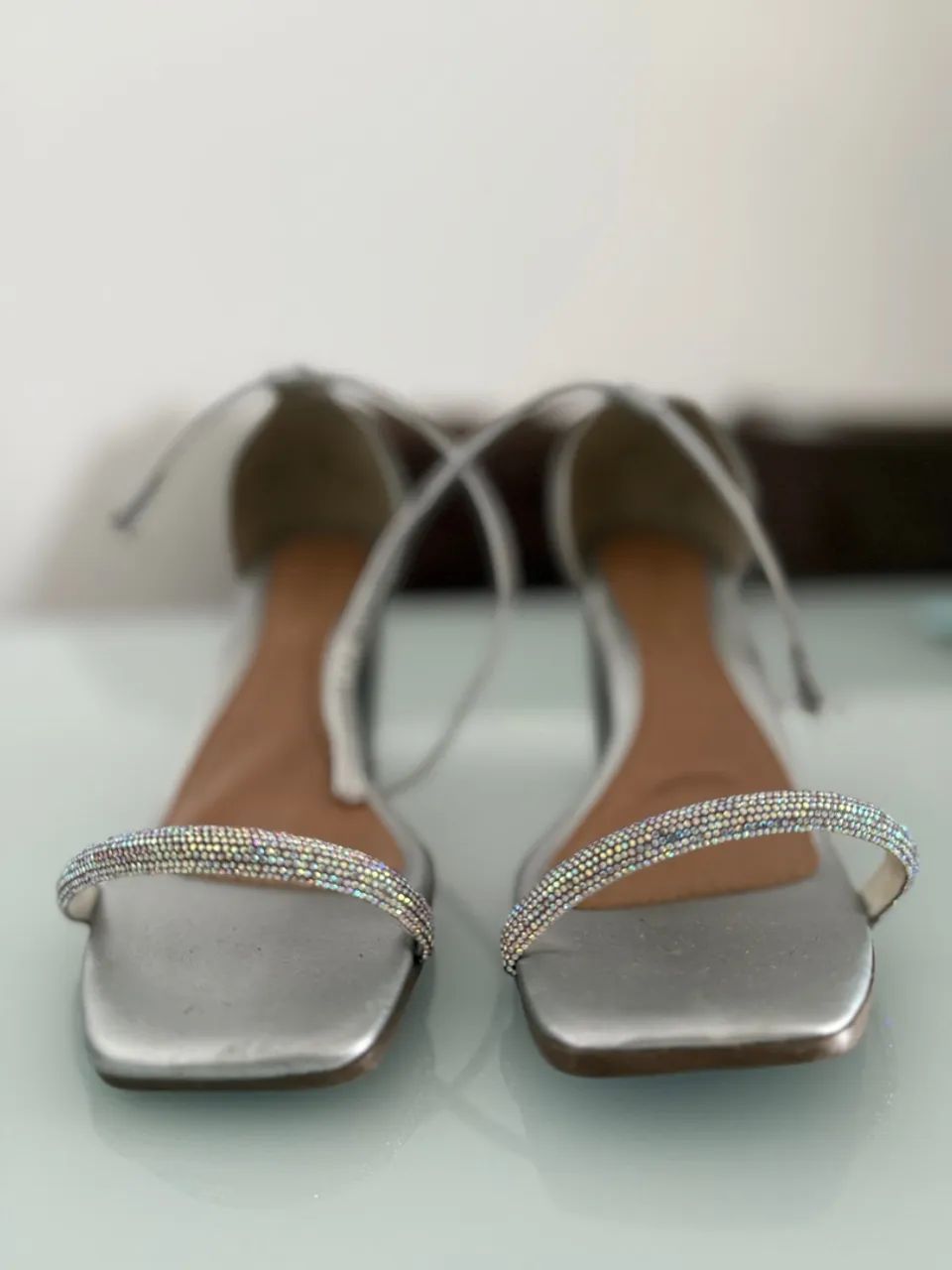 Salto Prateado com Strass - Foto 2