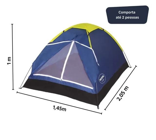 Barraca Camping Mor Para 2 Pessoas Azul - Foto 4