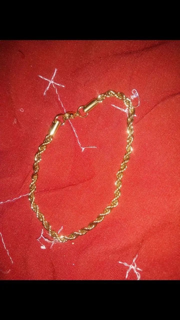 Pulseira masculina Cordão Baiano Dourada*nova*!