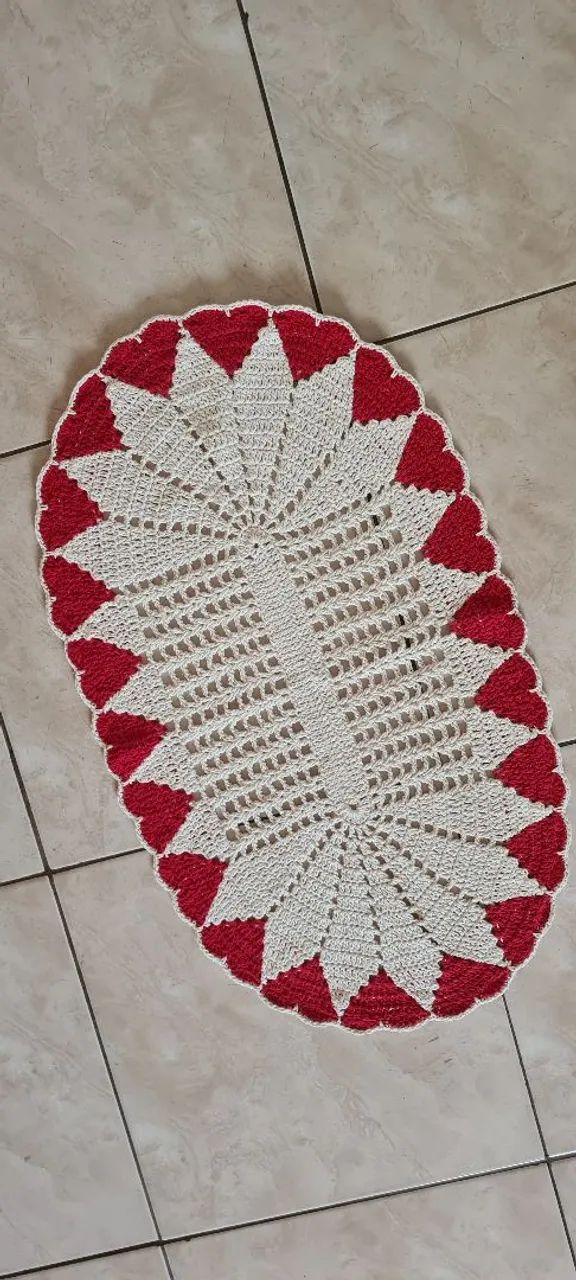 Tapete Oval Crochê 