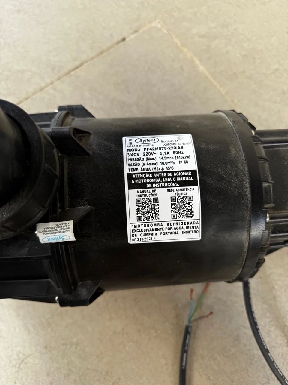 Bomba Para Piscina 3/4 Cv Motobomba Silenciosa Syllent 220v - Foto 5