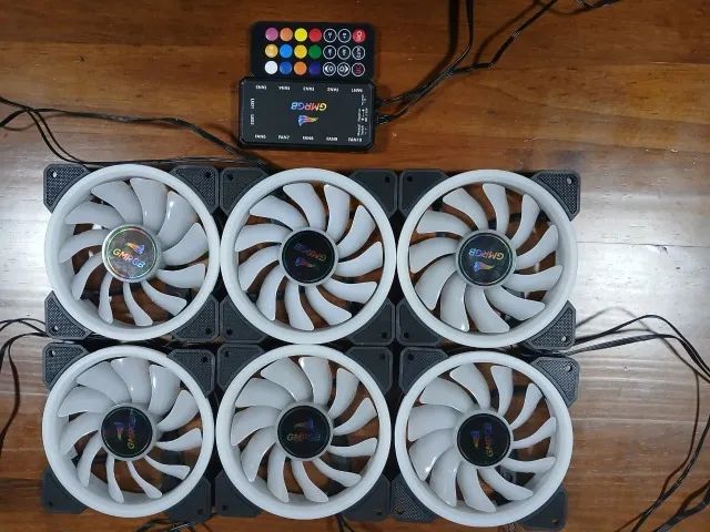 Kit 6 fans ARGB 120mm com controladora