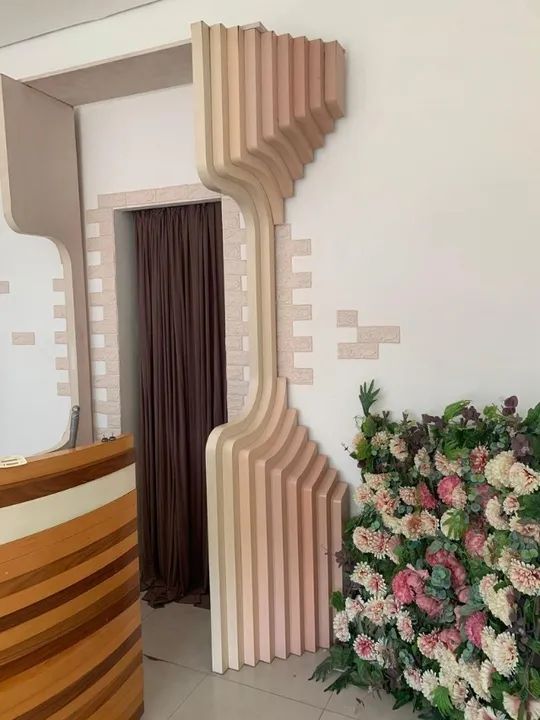 Moldura / portal p/ decoração festas em MDF Bege 260 cm x 50 cm x 1 cm