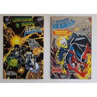 HQ Lanterna Verde e Surfista Prateado + Homem Aranha e Motoqueiro Fantasma (Abril)
