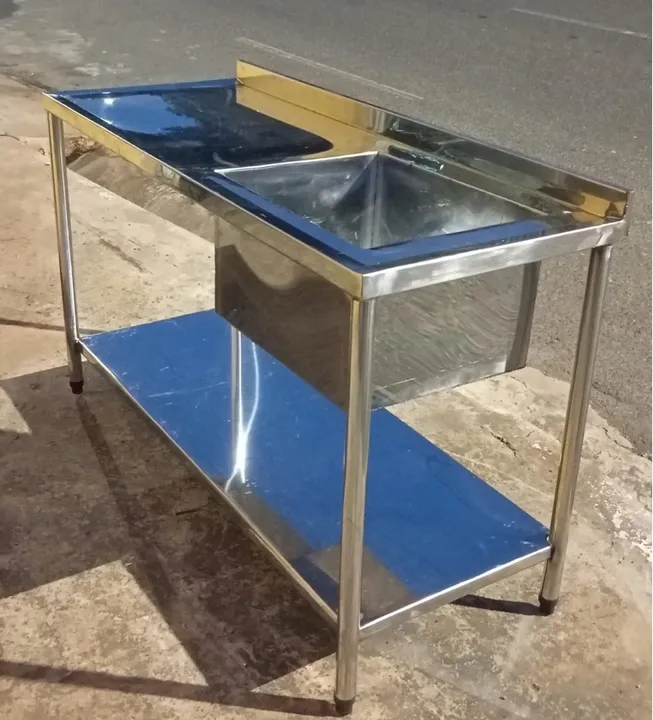 Pia de Inox Industrial - Mesa de Lavar Louça