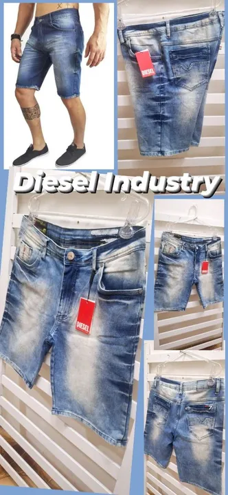 Estilosa Bermuda Jeans Slim Com Elastano Diesel Industry Tamanho 34 Brasil 44 Mtooo Top!!!